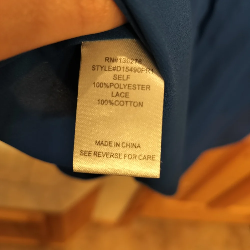 Daniel Rainn Deep Blue Blouse with Textured Accents - Picture 3 of 4